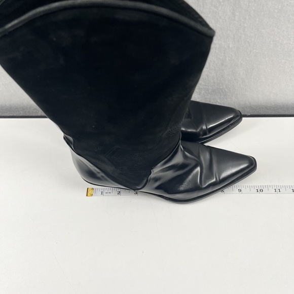 Via Spiga Ladies Italian Made Western Black Pull-on Boots Re-bottomed - Picture 9 of 12